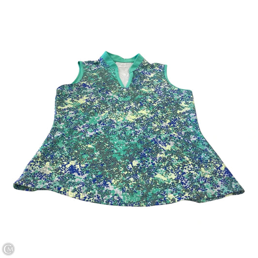 Top Sleeveless By Adidas In Blue & Green, Size: S
