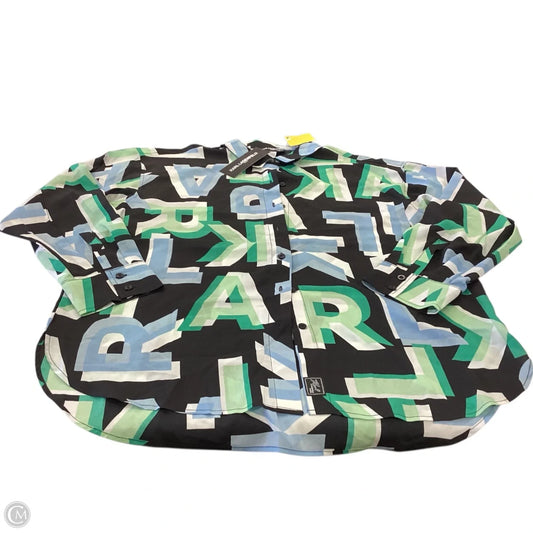 Top Long Sleeve Designer By Karl Lagerfeld In Black & Green, Size: L