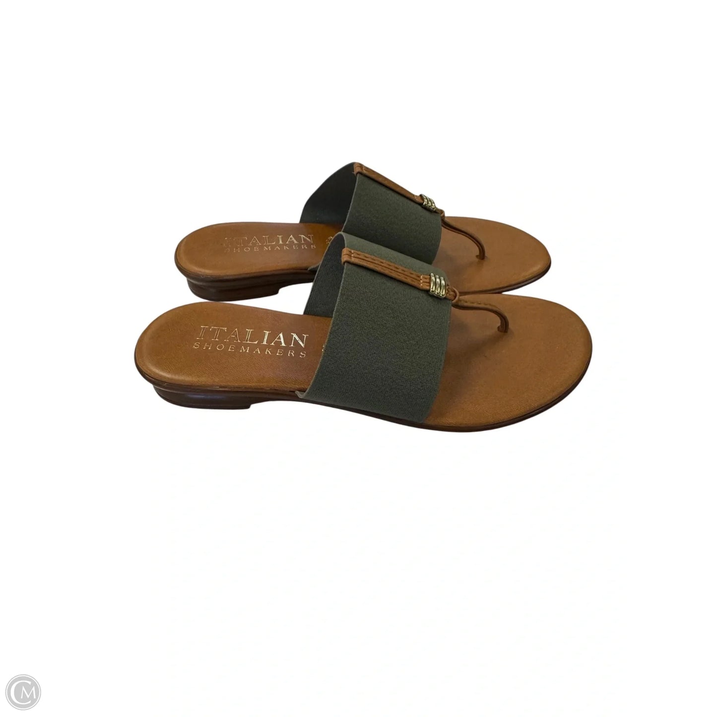 Sandals Flip Flops By Italian Shoemakers In Green, Size: 6.5