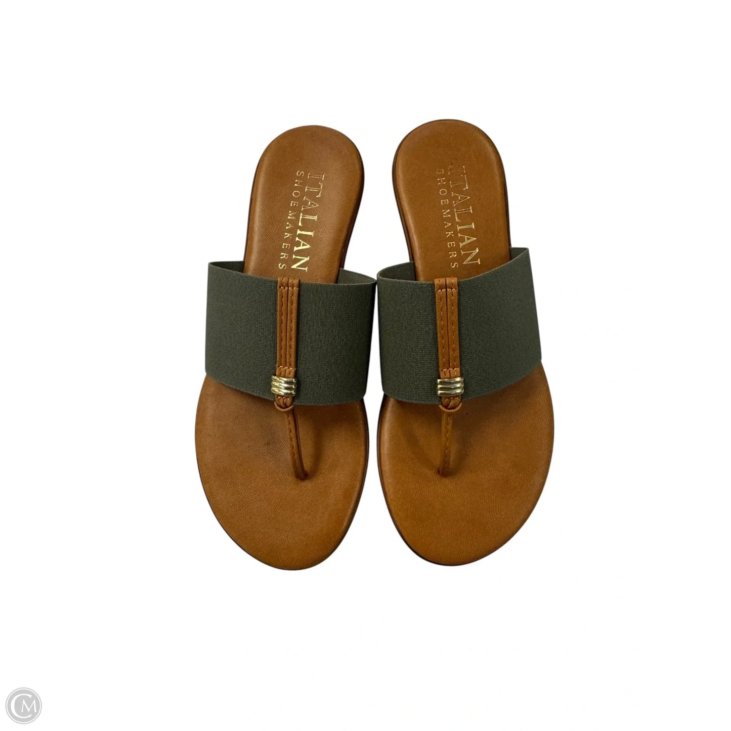 Sandals Flip Flops By Italian Shoemakers In Green, Size: 6.5