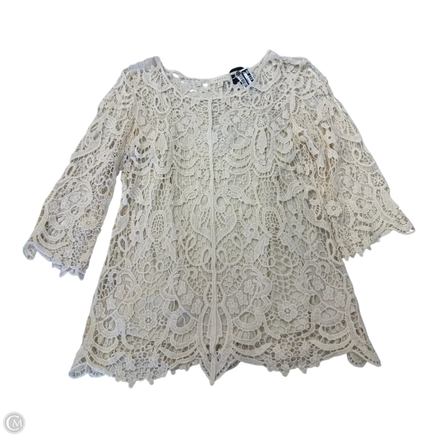 Top 2pc 3/4 Sleeve By Adiva In Cream, Size: M