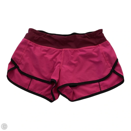 Athletic Shorts By Lululemon In Black & Pink, Size: 4