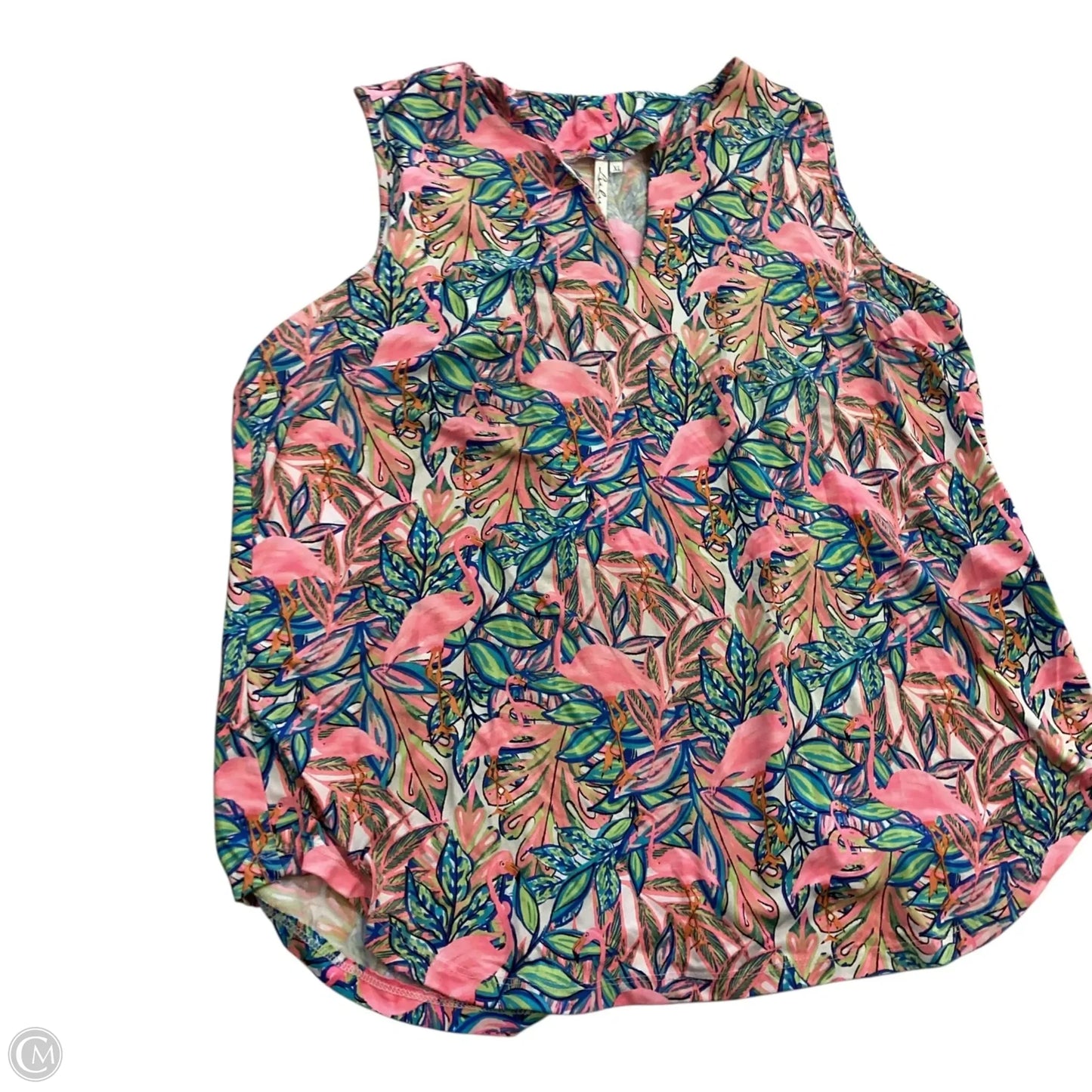 Top Sleeveless By Lulu B In Tropical Print, Size: Xl