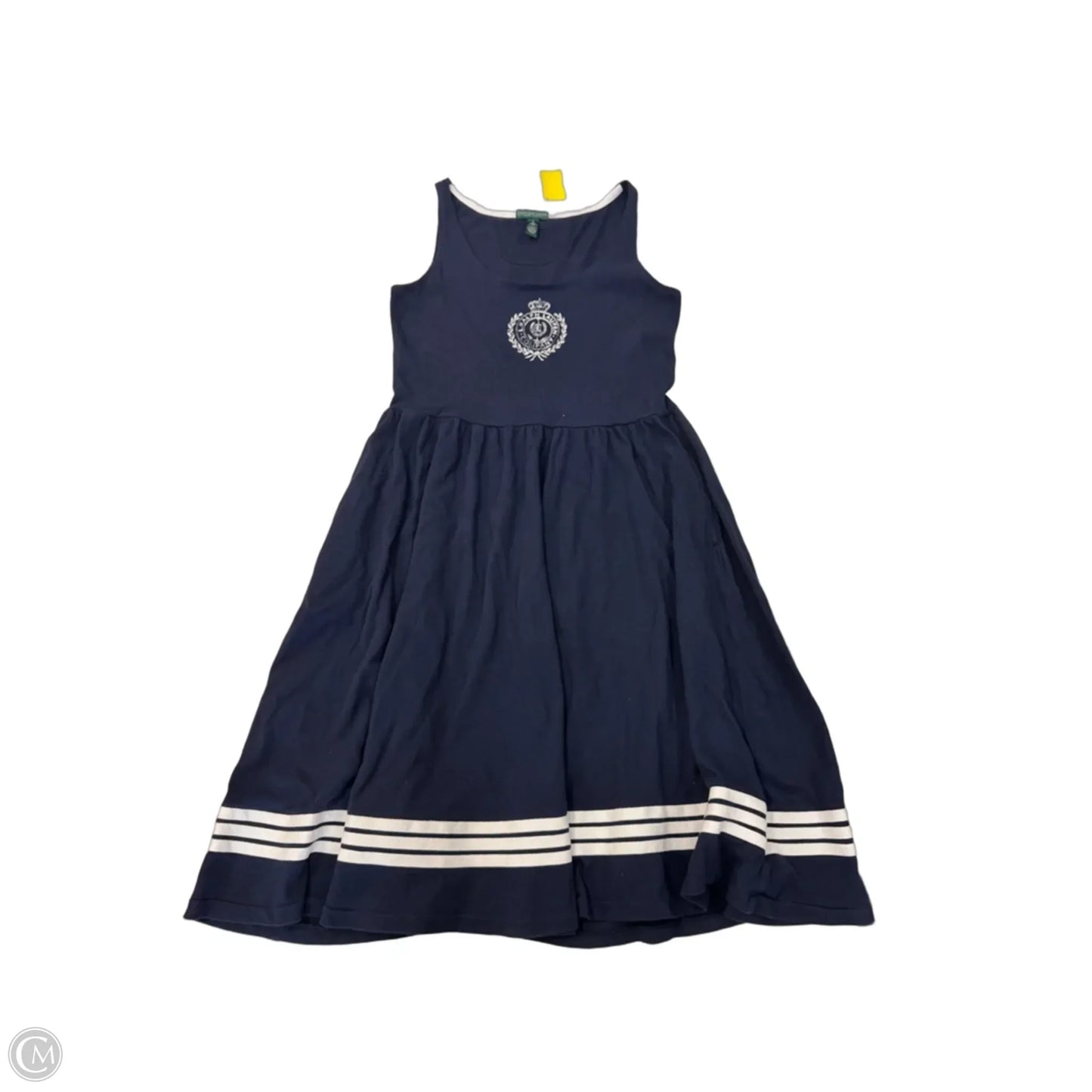 Dress Casual Midi By Lauren By Ralph Lauren In Blue & White, Size: S