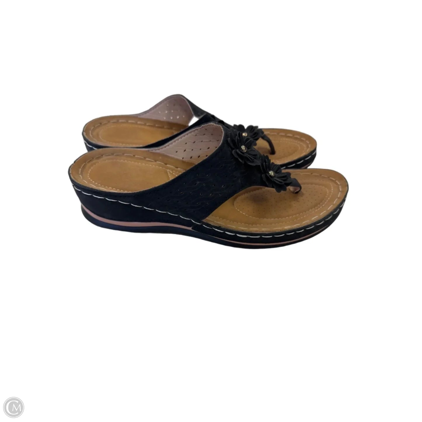Sandals Flip Flops By Clothes Mentor In Black, Size: 8