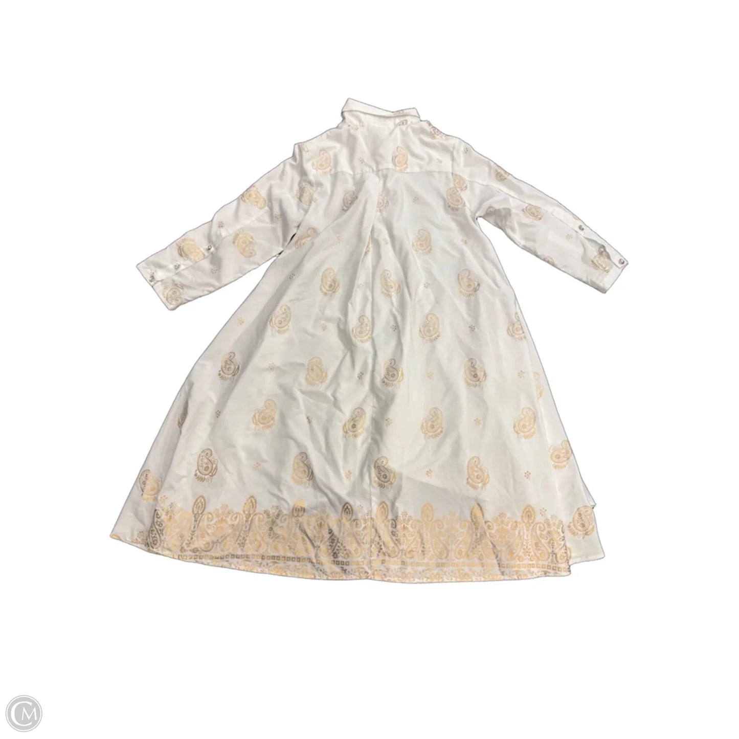 Swimwear Cover-up By Clothes Mentor In Gold & White, Size: L