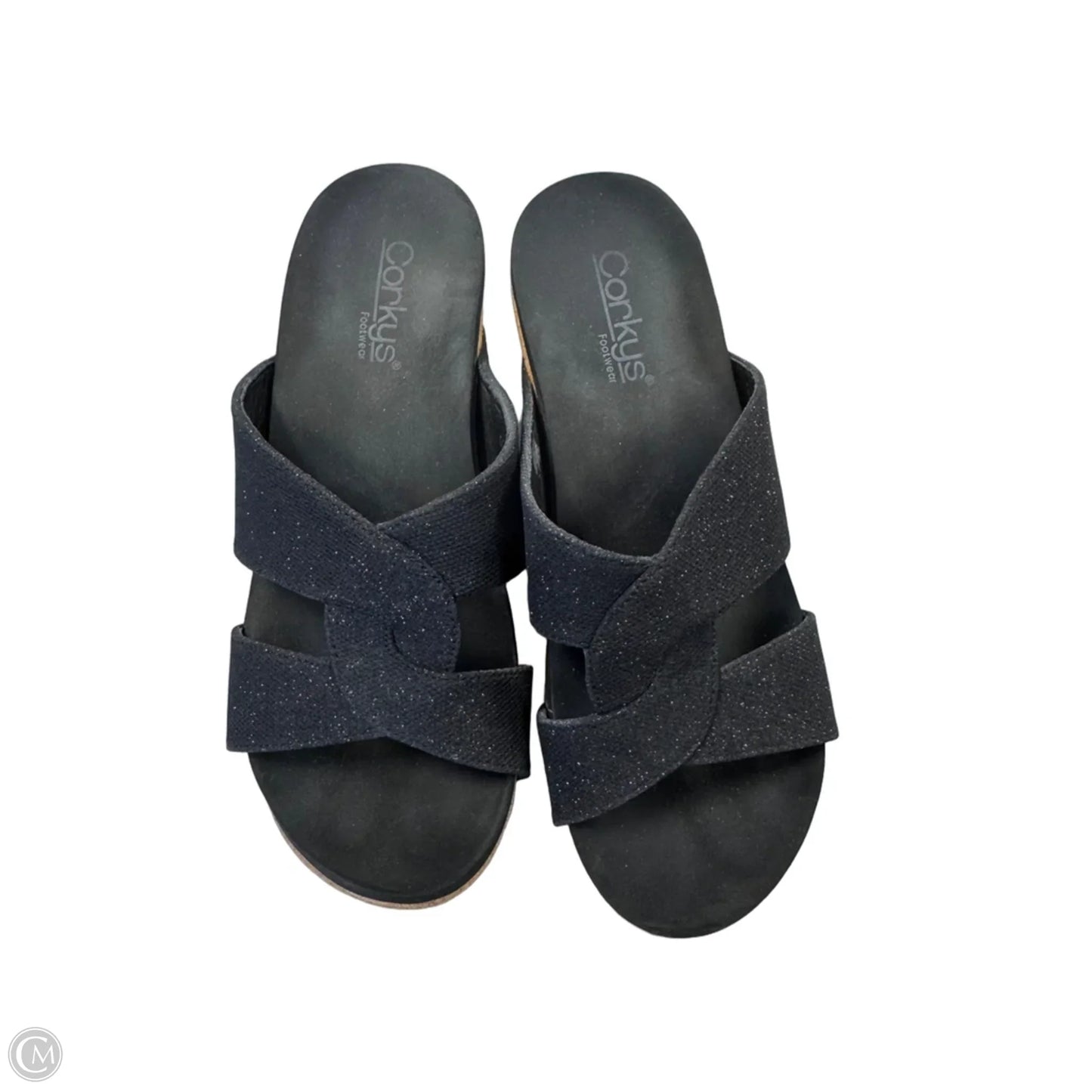 Sandals Heels Wedge By Corkys In Black & Brown, Size: 8