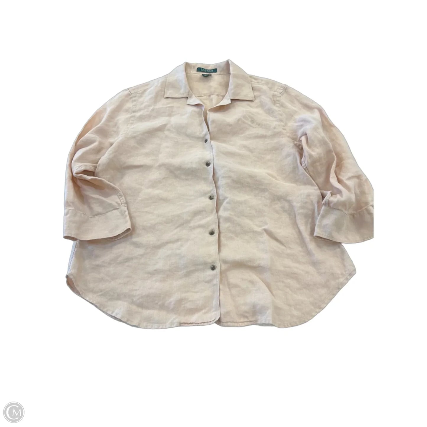 Top 3/4 Sleeve By Lauren By Ralph Lauren In Pink, Size: L