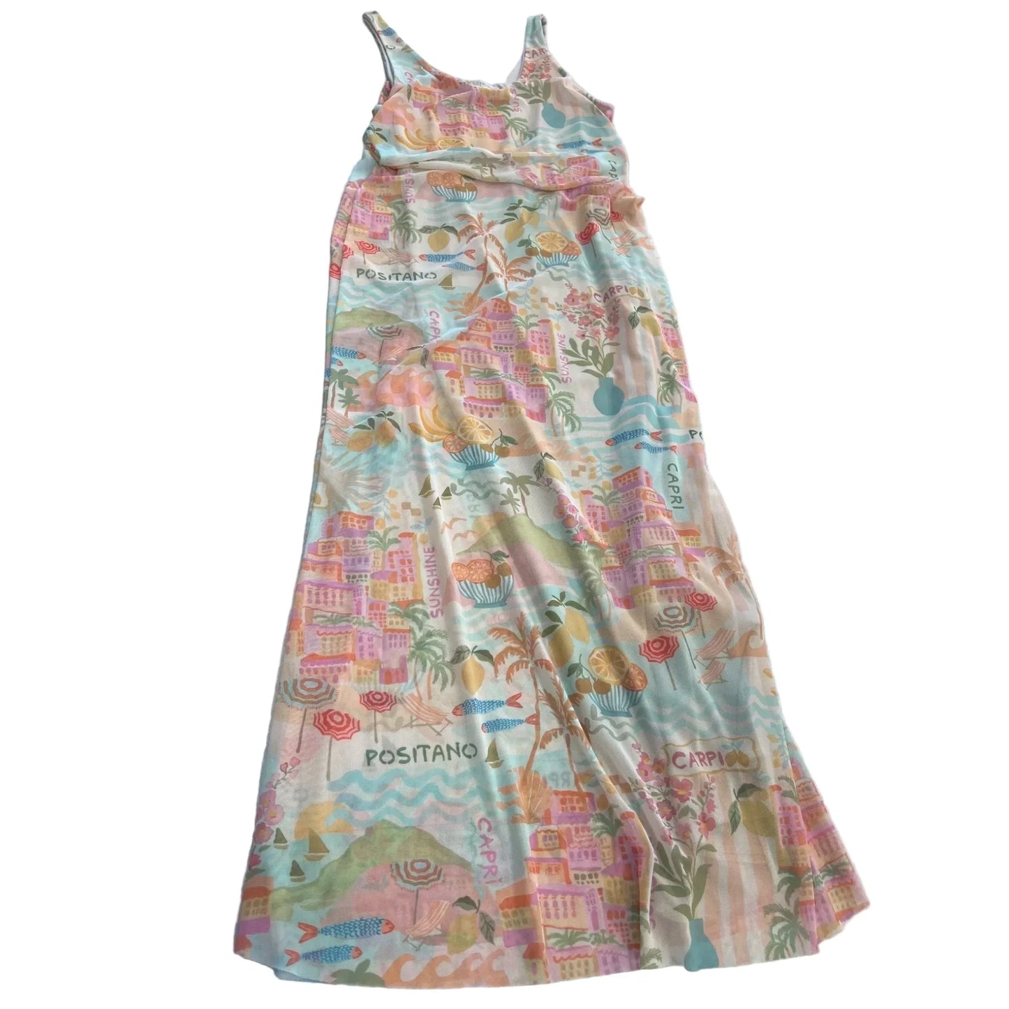 Dress Casual Maxi By See You Monday In Tropical Print, Size: L