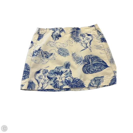 Skirt Mini & Short By Bdg In Blue & Cream, Size: L