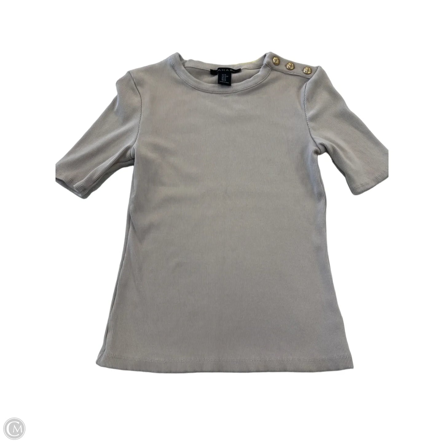 Top Short Sleeve By Tahari In Gold & Tan, Size: Xs