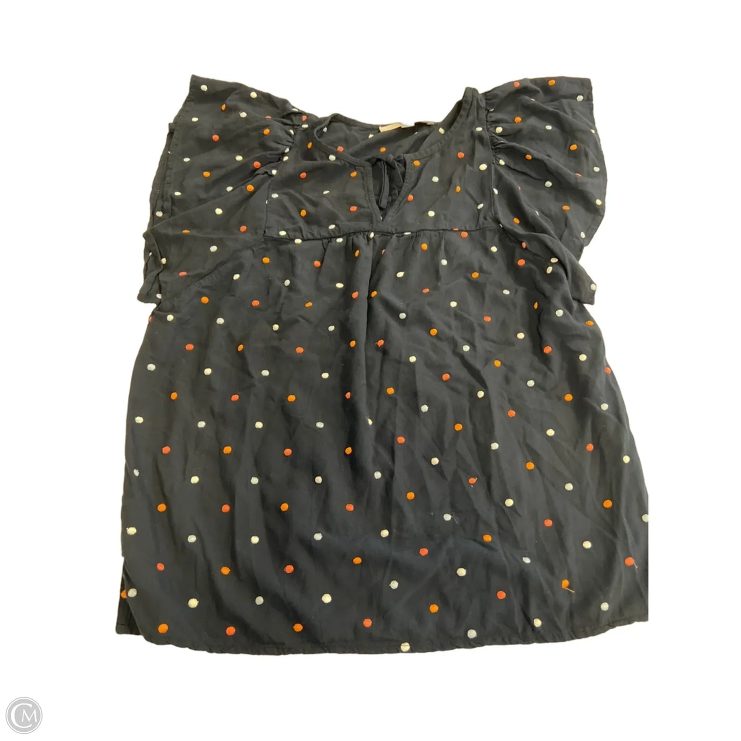 Top Short Sleeve By Loft In Polkadot Pattern, Size: M