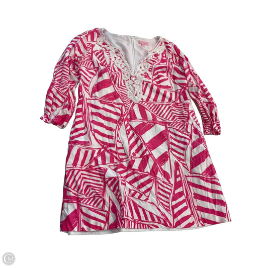 Dress Designer By Lilly Pulitzer In Pink & White, Size: M