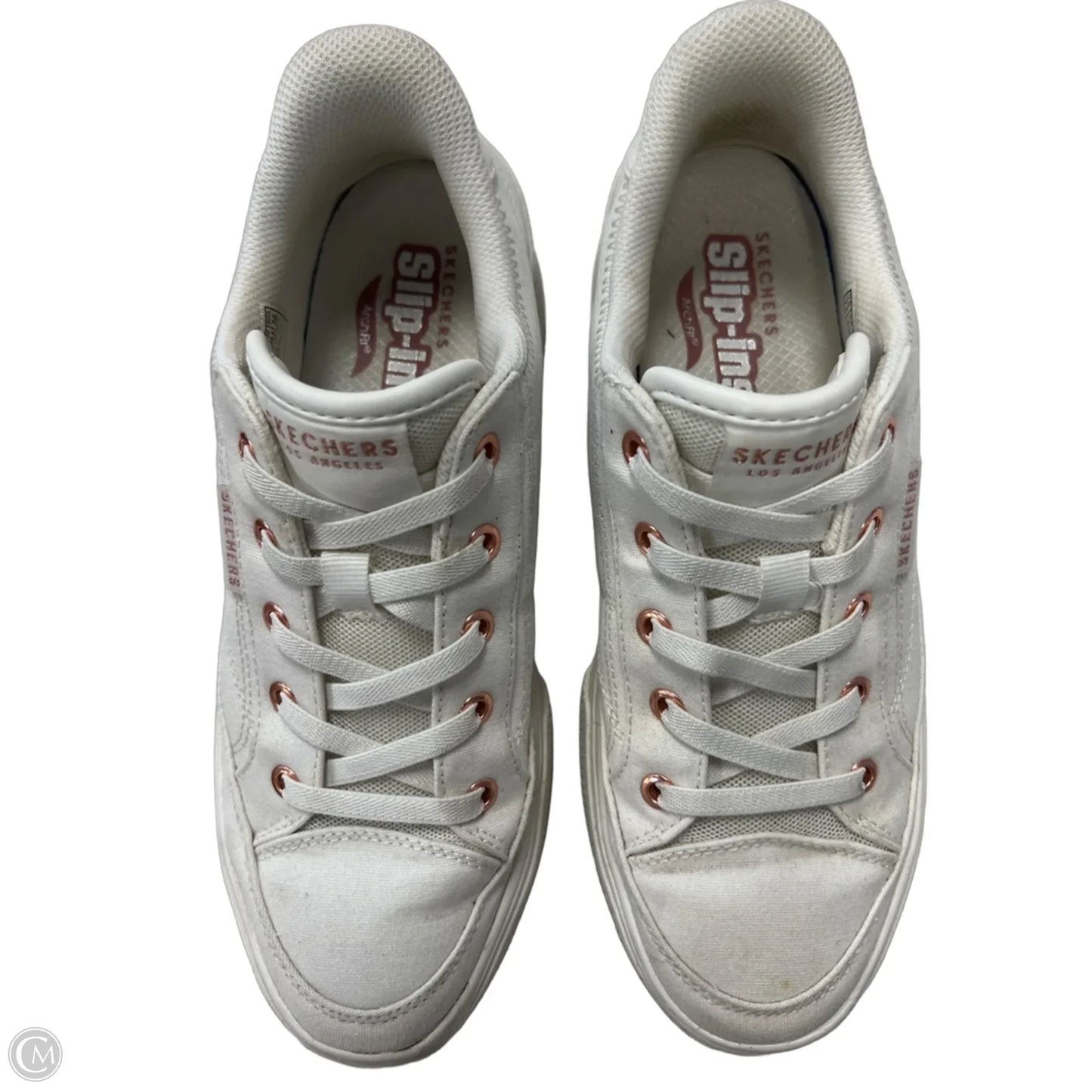Shoes Sneakers By Skechers In Pink & White, Size: 7.5