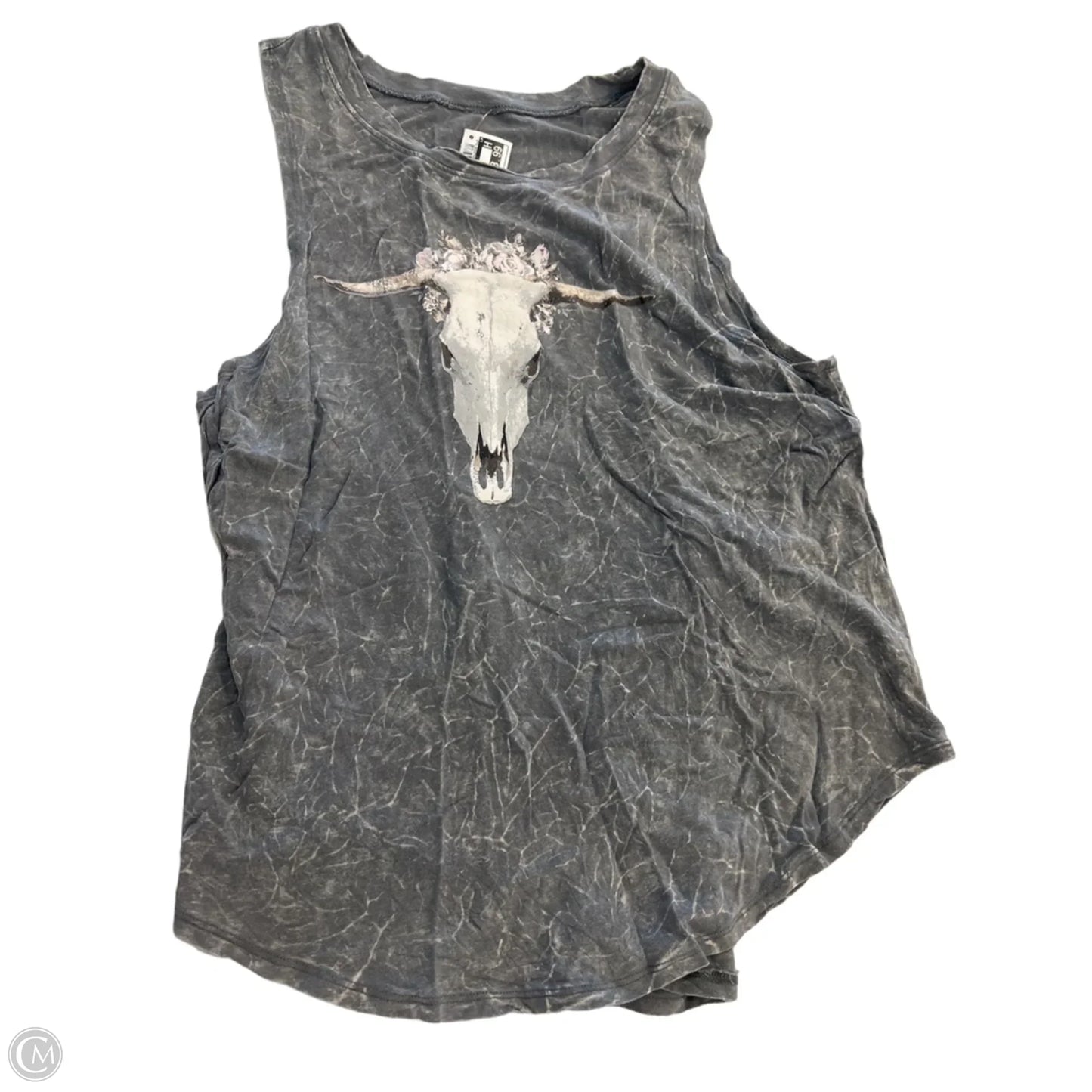 Top Sleeveless By Clothes Mentor In Grey & White, Size: S