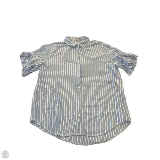Top Short Sleeve By Beachlunchlounge In Blue & White, Size: M