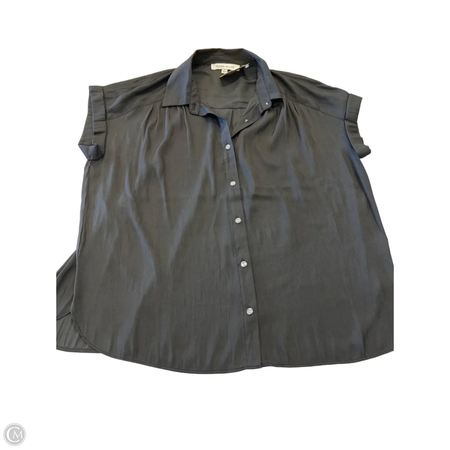 Top Short Sleeve By Rose And Olive In Black & Silver, Size: S