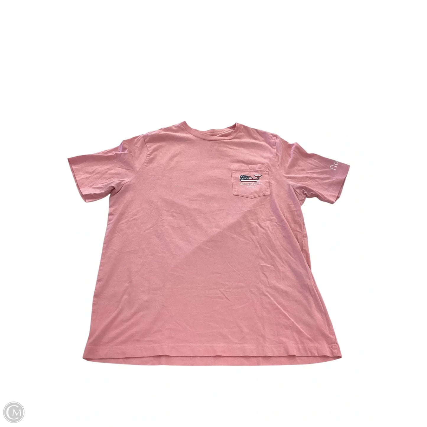 Top Short Sleeve By Vineyard Vines In Blue & Pink, Size: Xl