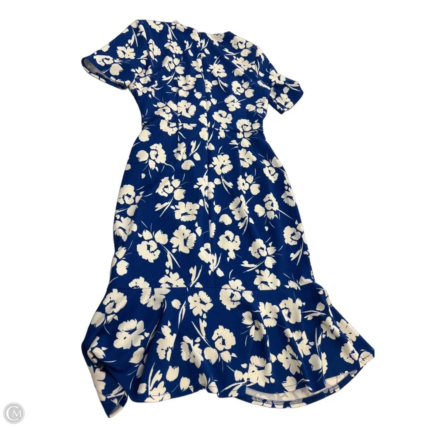 Dress Casual Midi By London Times In Blue & White, Size: 4p