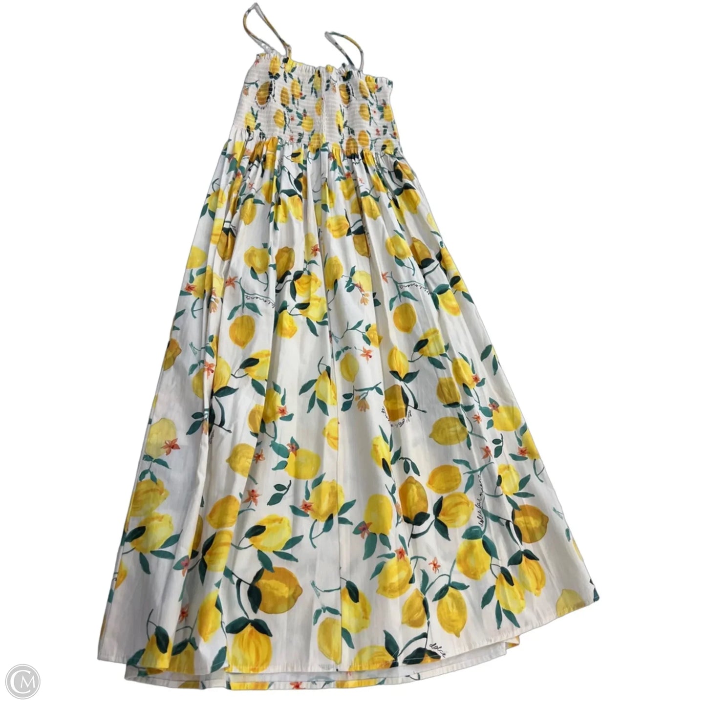 Dress Casual Midi By H&m In Cream & Yellow, Size: M