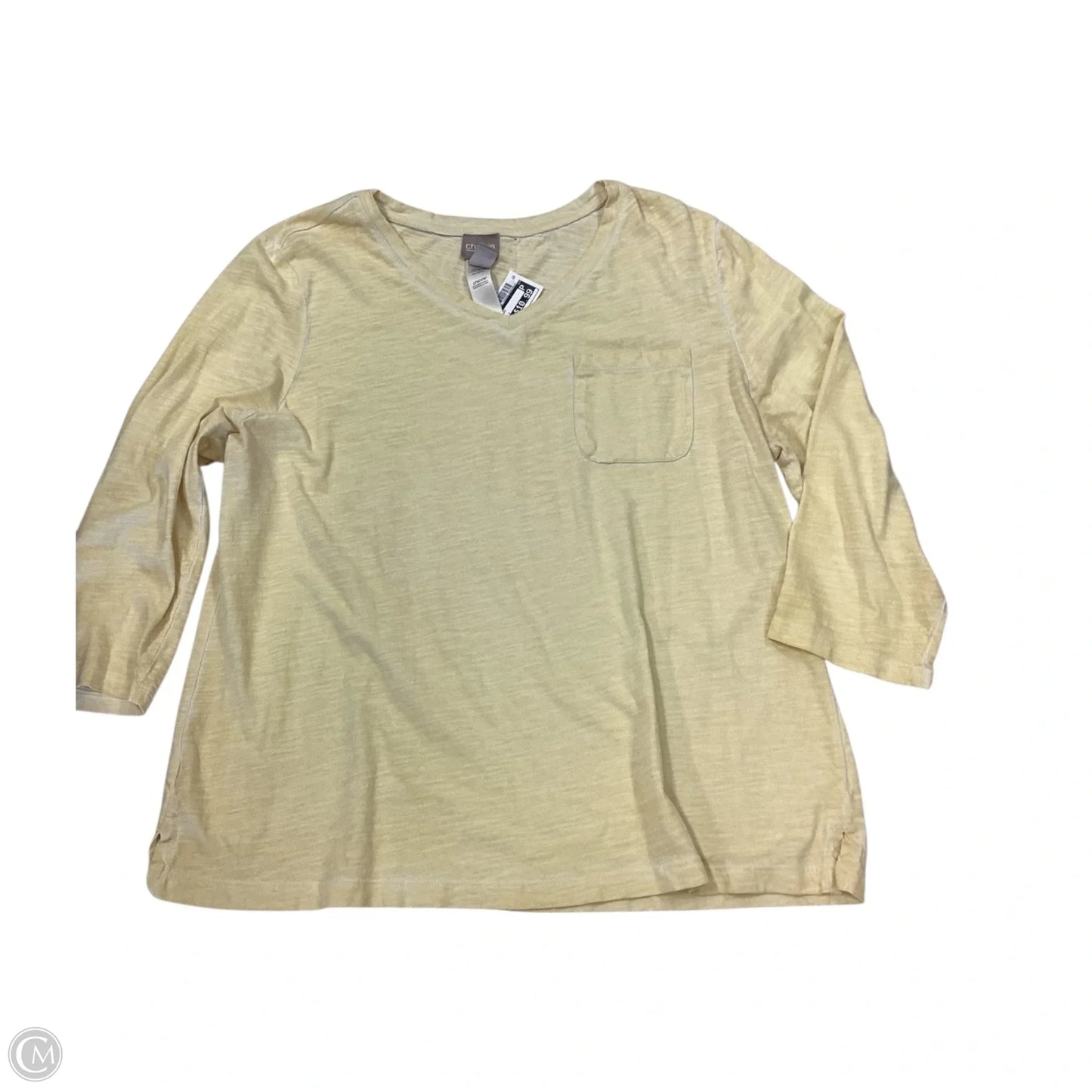 Top Short Sleeve Basic By Chicos In Yellow, Size: XL