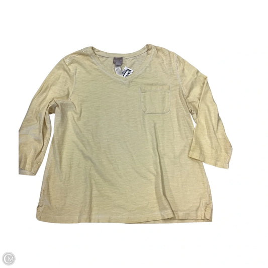 Top Short Sleeve Basic By Chicos In Yellow, Size: XL