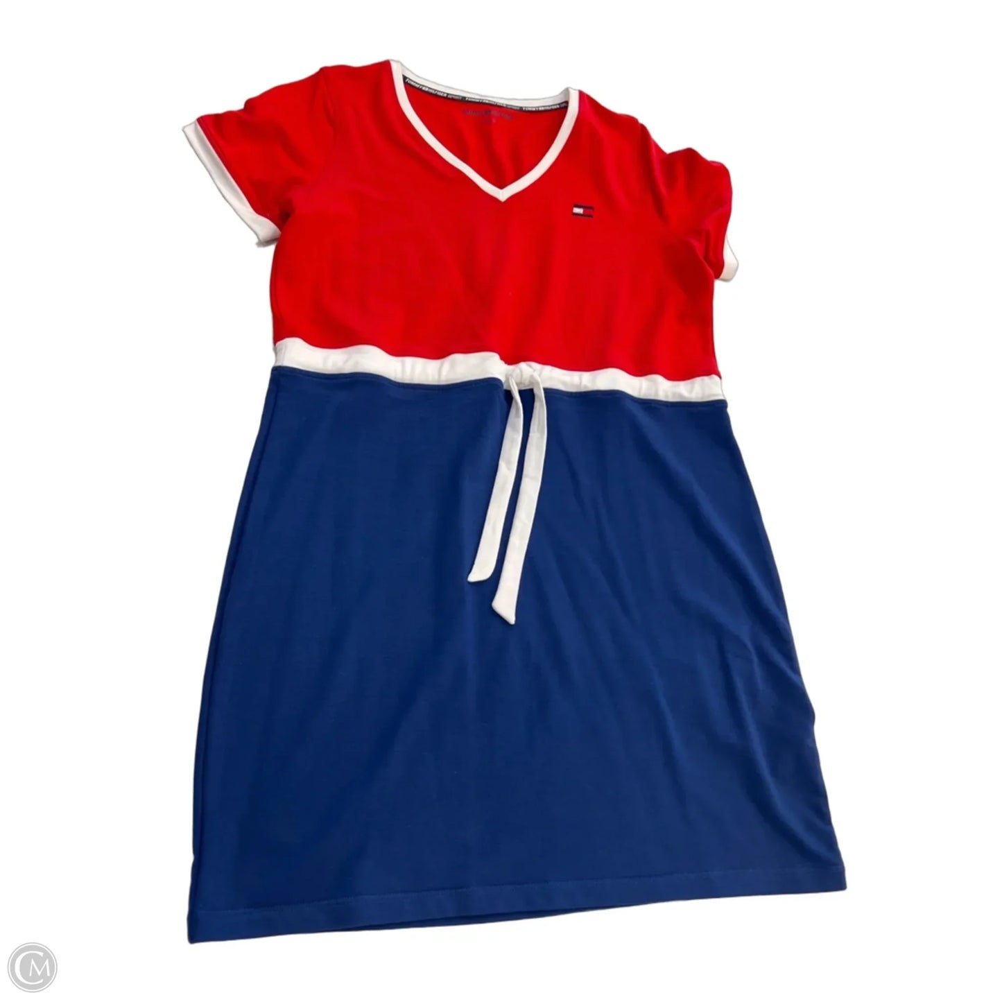 Dress Casual Midi By Tommy Hilfiger In Blue & Red & White, Size: M