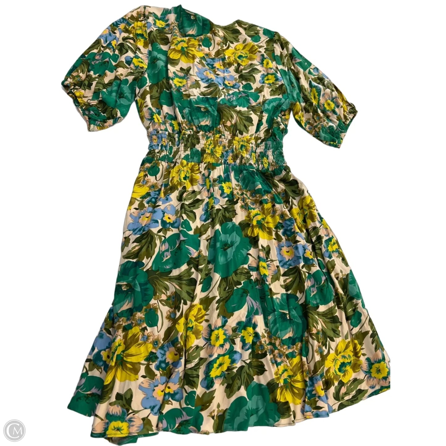 Dress Casual Short By Abel The Label In Cream & Green, Size: M