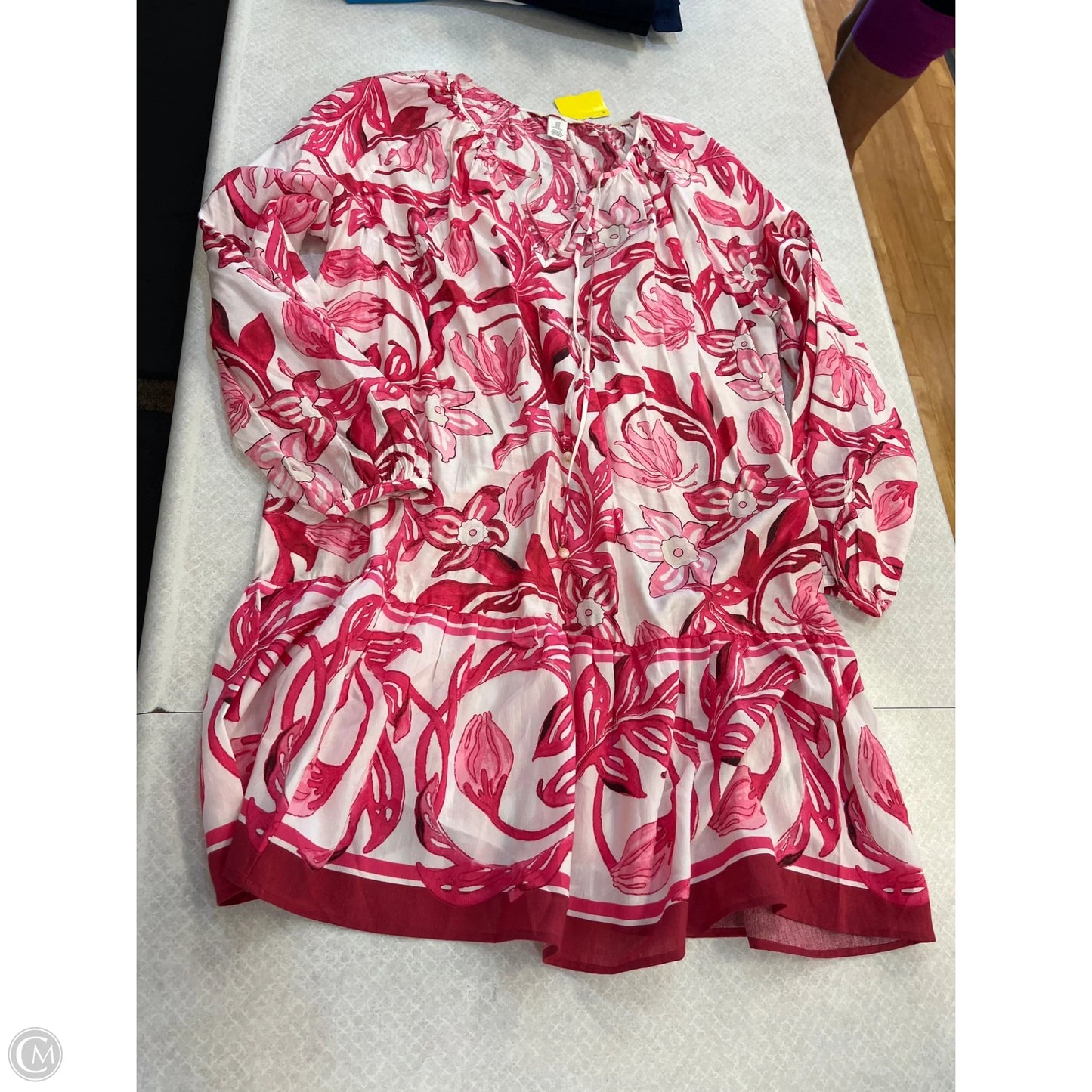 Dress Casual Midi By H&m In Pink & White, Size: M