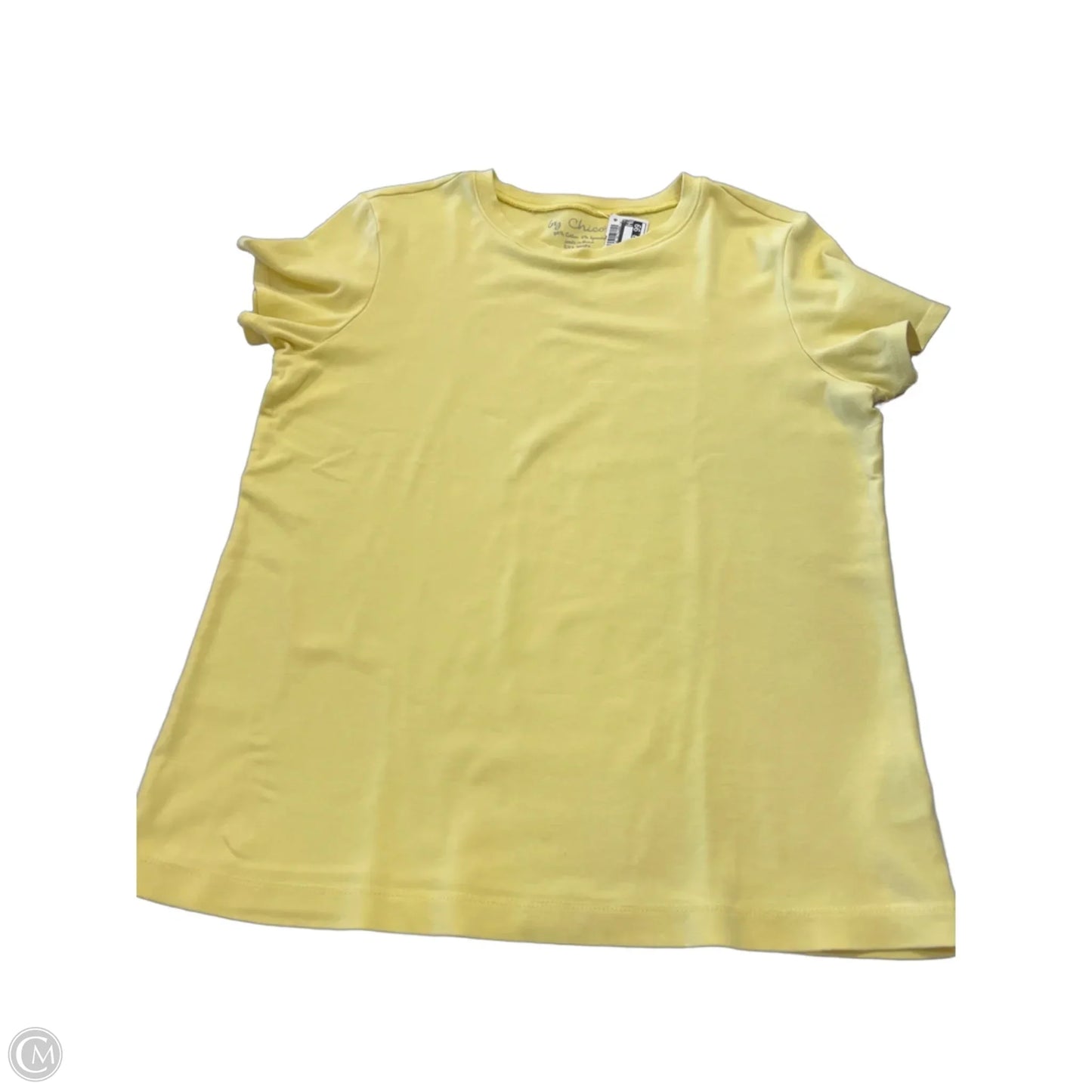 Top Short Sleeve Basic By Chicos In Yellow, Size: L