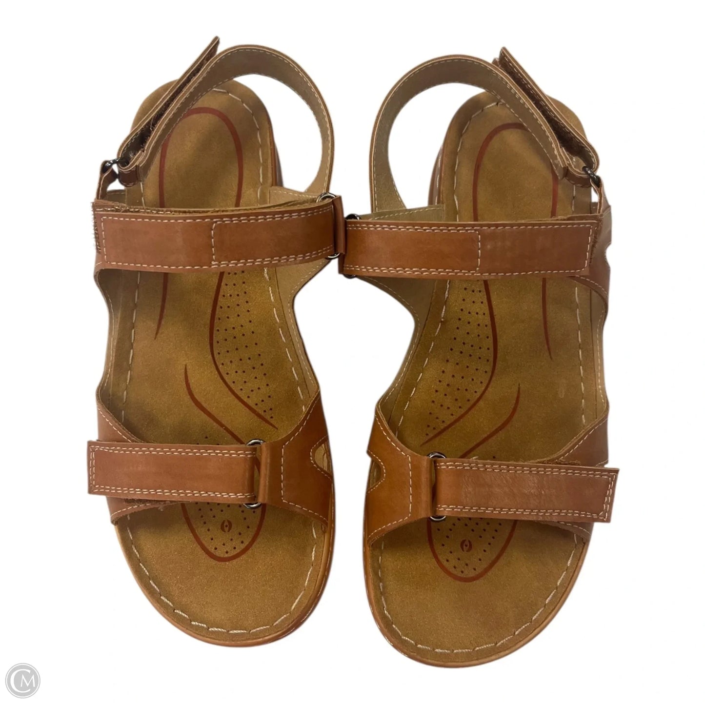 Sandals Heels Wedge By Clothes Mentor In Tan, Size: 6.5