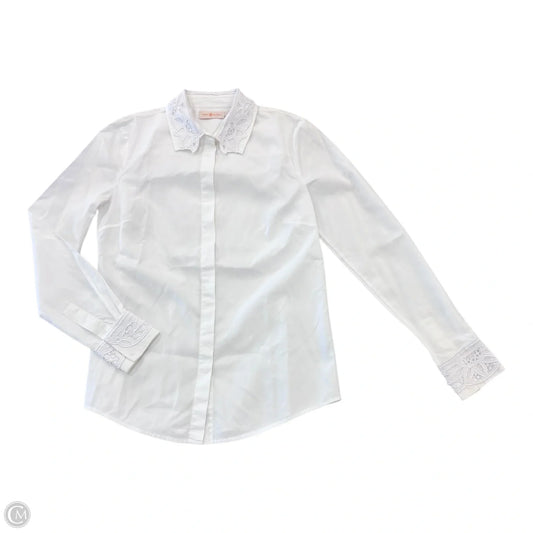 Top Long Sleeve Designer By Tory Burch In White, Size: 4