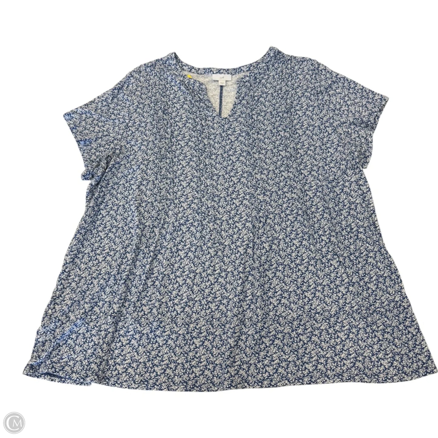 Top Short Sleeve By J. Jill In Blue & White, Size: 3x