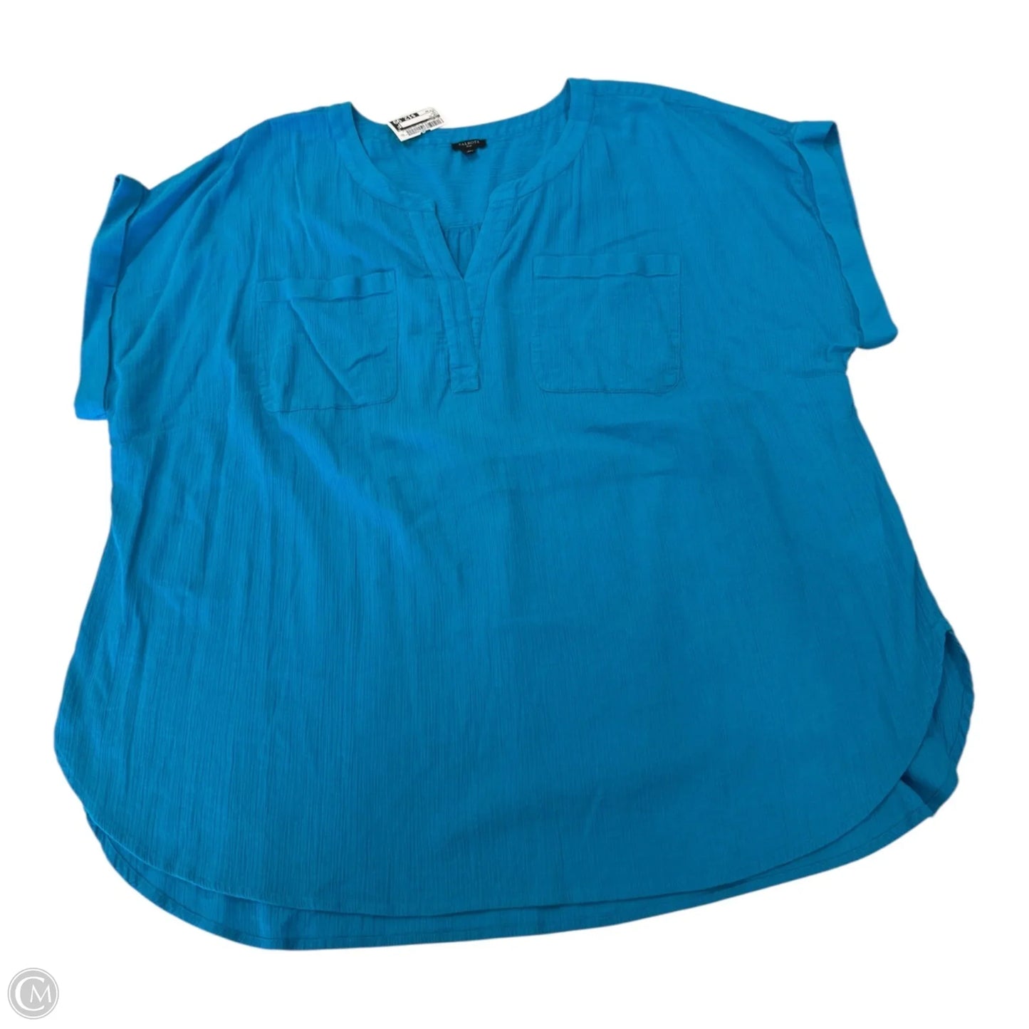 Top Short Sleeve By Talbots In Aqua, Size: 3x