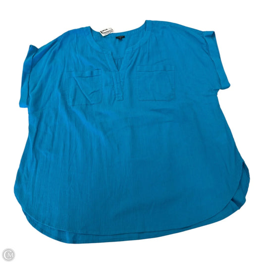 Top Short Sleeve By Talbots In Aqua, Size: 3x