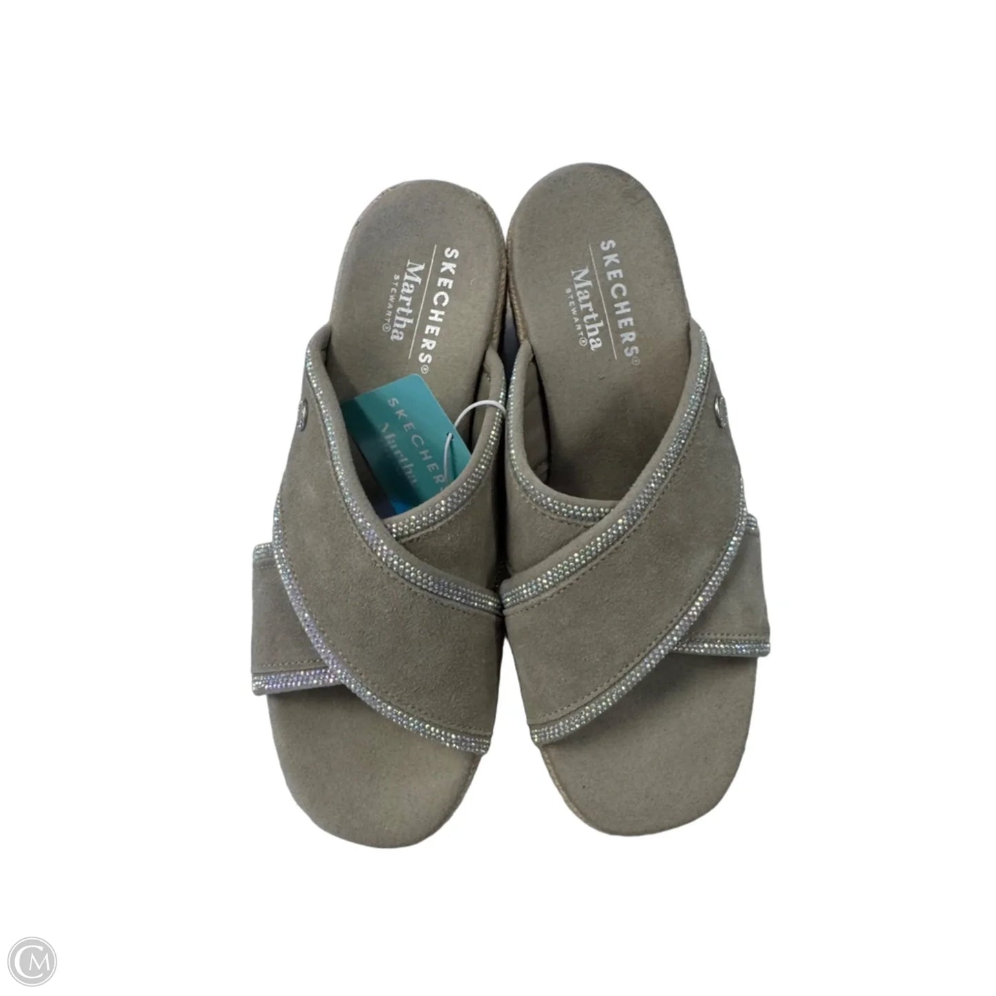 Sandals Heels Wedge By Skechers In Beige, Size: 7