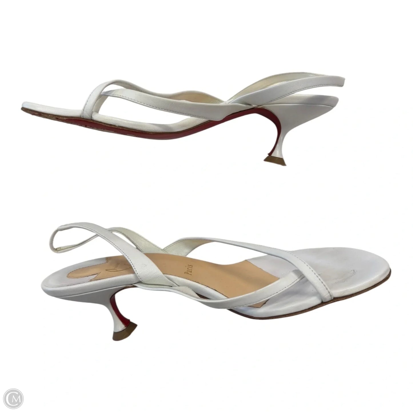 Shoes Luxury Designer By Christian Louboutin In White, Size: 8.5