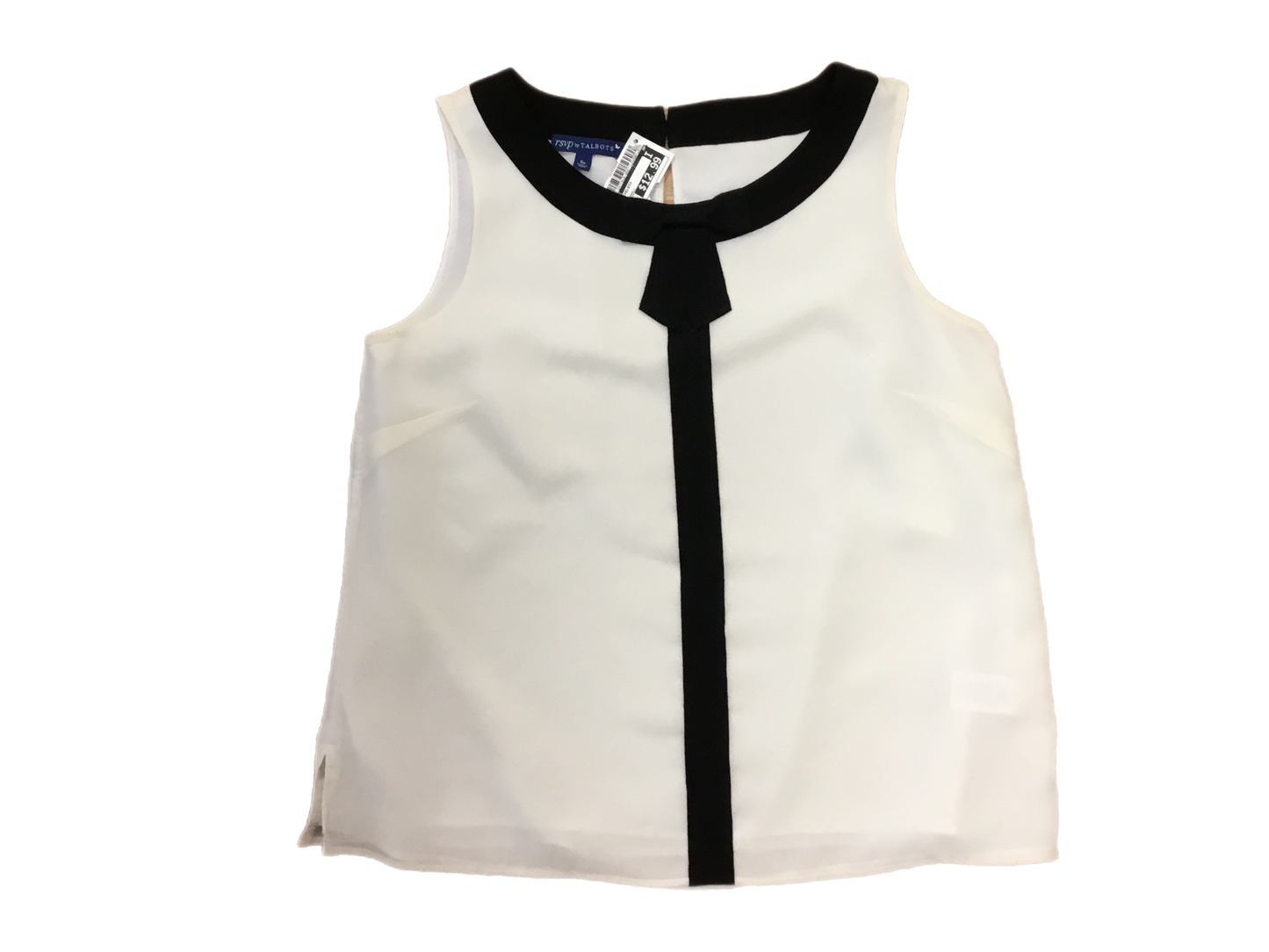 Top Sleeveless By Talbots In White, Size: Petite   Small