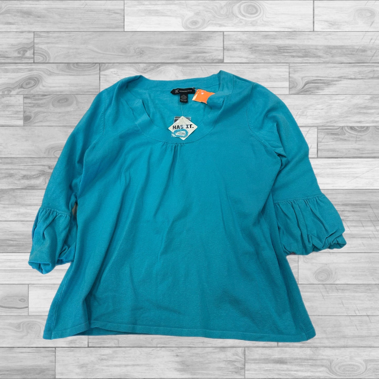 Top 3/4 Sleeve By Inc In Blue, Size: Xl