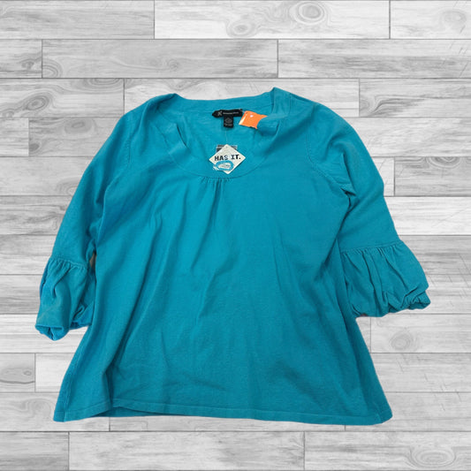 Top 3/4 Sleeve By Inc In Blue, Size: Xl