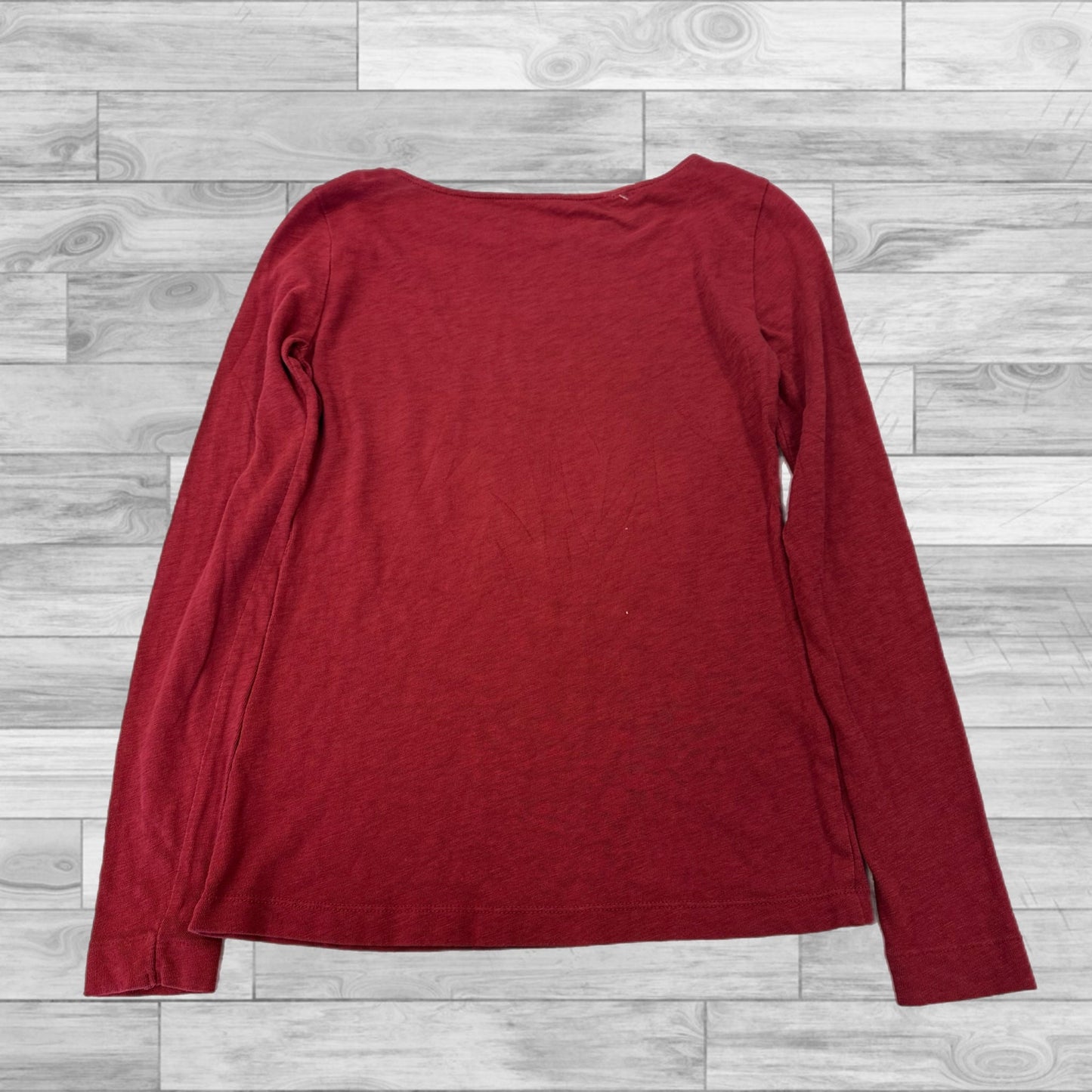 Top Long Sleeve Basic By J Crew In Red, Size: Xxs