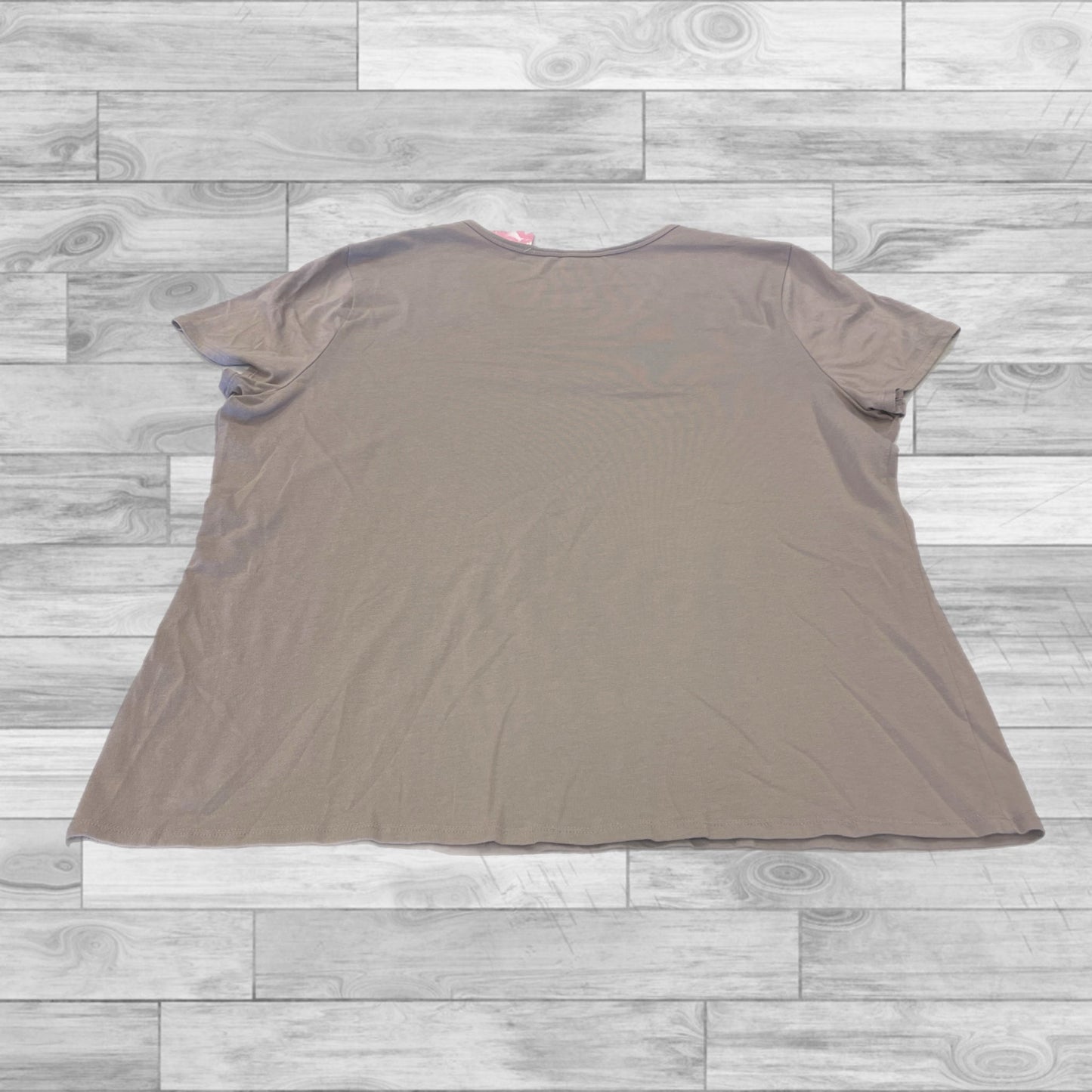 Top Short Sleeve Basic By Time And Tru In Brown, Size: Xxl