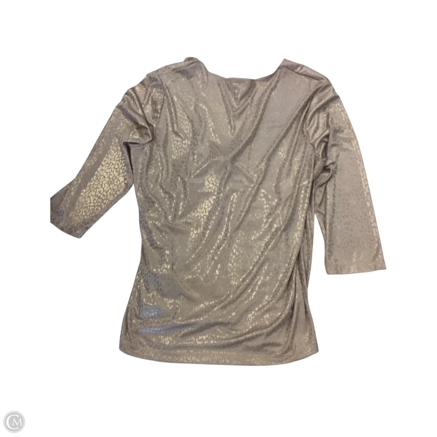 Top 3/4 Sleeve By Chicos In Gold, Size: 3-XL