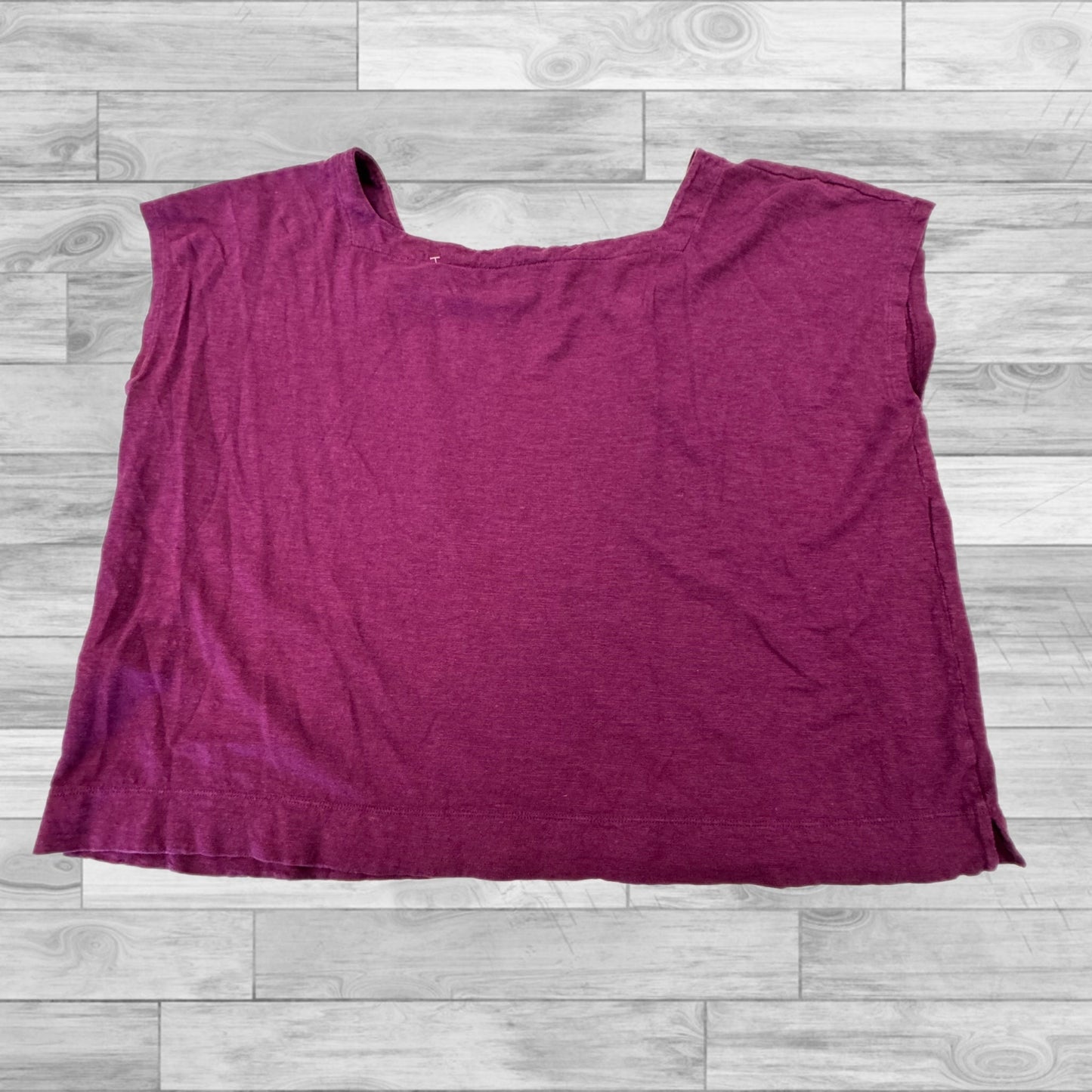 Purple Top Short Sleeve Basic Eileen Fisher, Size Xl