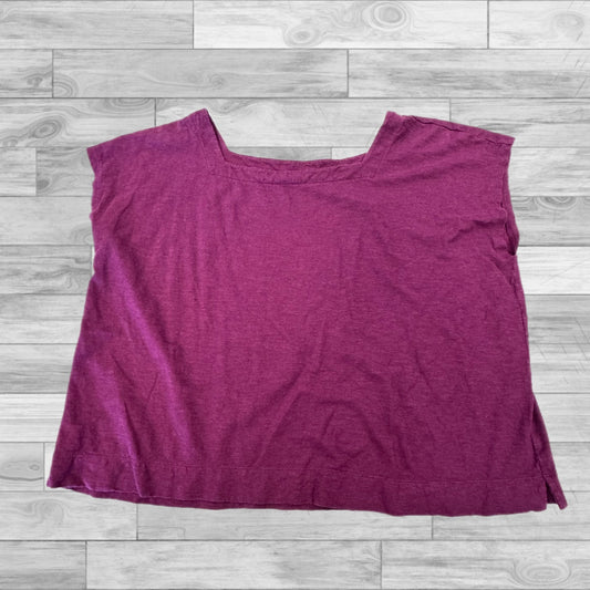 Purple Top Short Sleeve Basic Eileen Fisher, Size Xl
