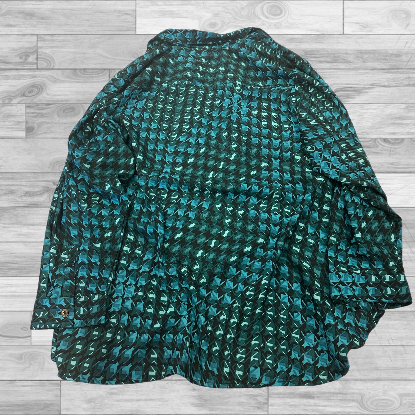 Top Long Sleeve By Catherines In Blue & Green, Size: 1x