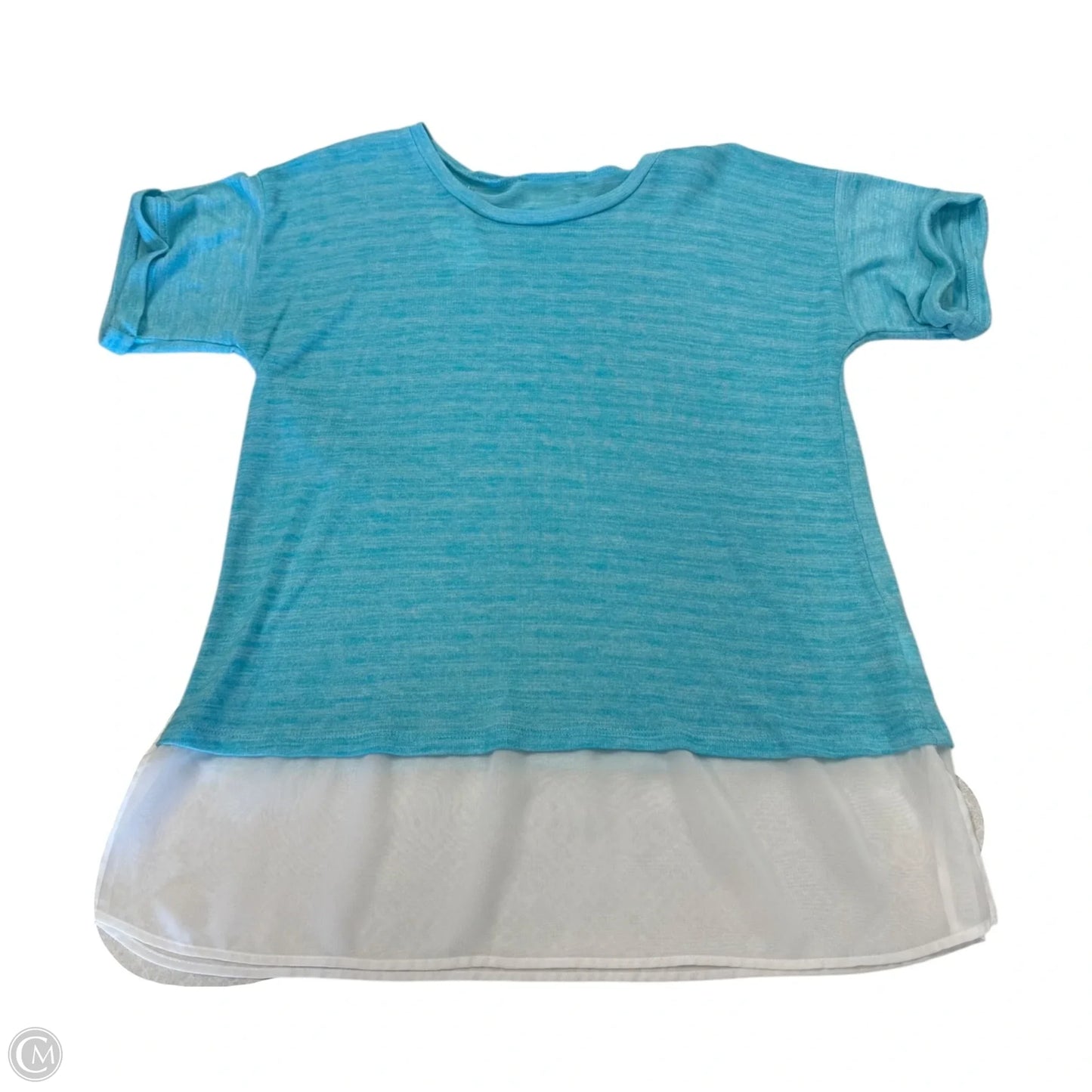 Top Short Sleeve By Liz Claiborne In Blue, Size: Petite L
