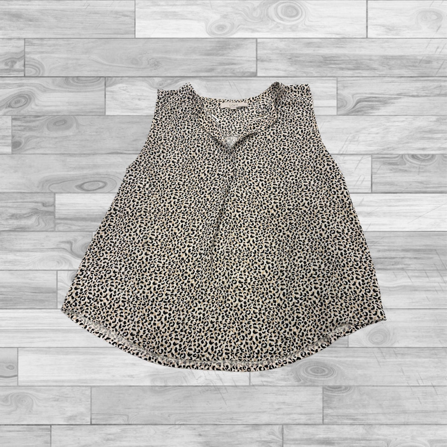 Top Sleeveless By Loft In Animal Print, Size: Xl