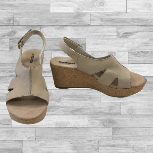 Shoes Heels Wedge By Clarks In Tan, Size: 8.5