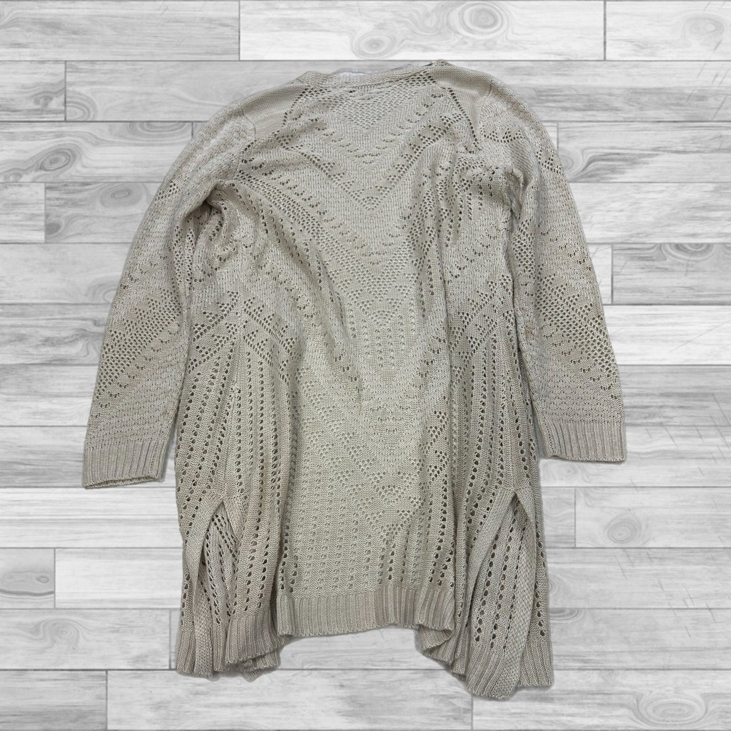 Sweater Cardigan By Clothes Mentor In Tan, Size: M